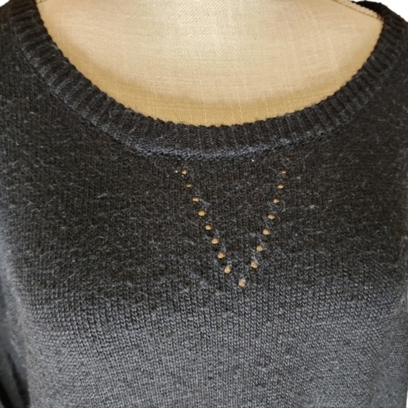 Camille & Co Pullover Sweater Black Medium Fringe Casual - Picture 2 of 7